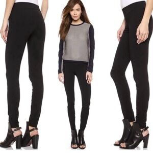 EUC Helmut Lang Women's Wool Black Seamed Biker Style Leggings Pants Size 10